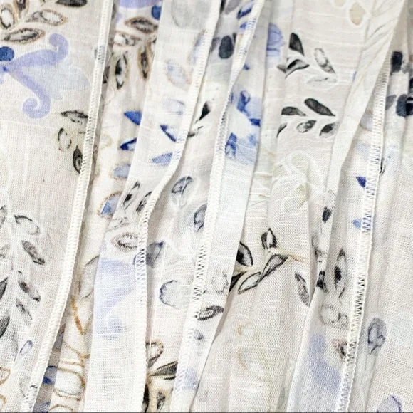 AJE Dellal Midi Skirt Wildflower Floral Print Size US 2 XS (AU 6) White Blue - Picture 9 of 12